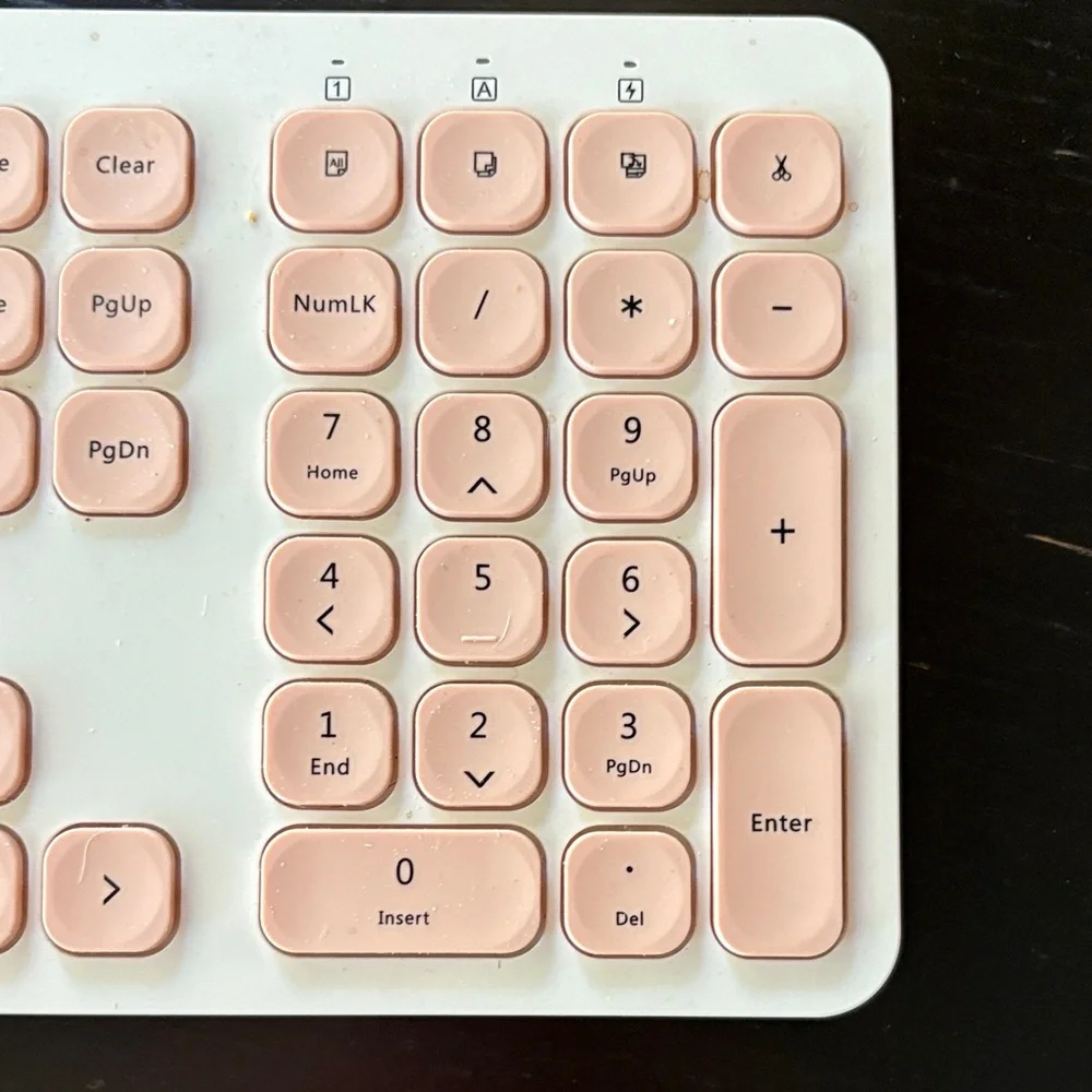Cimetech Pink and White Wireless Keyboard and Mouse Set